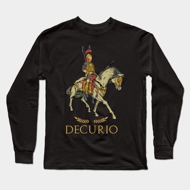 Roman officer on horseback - Decurio Long Sleeve T-Shirt by Modern Medieval Design